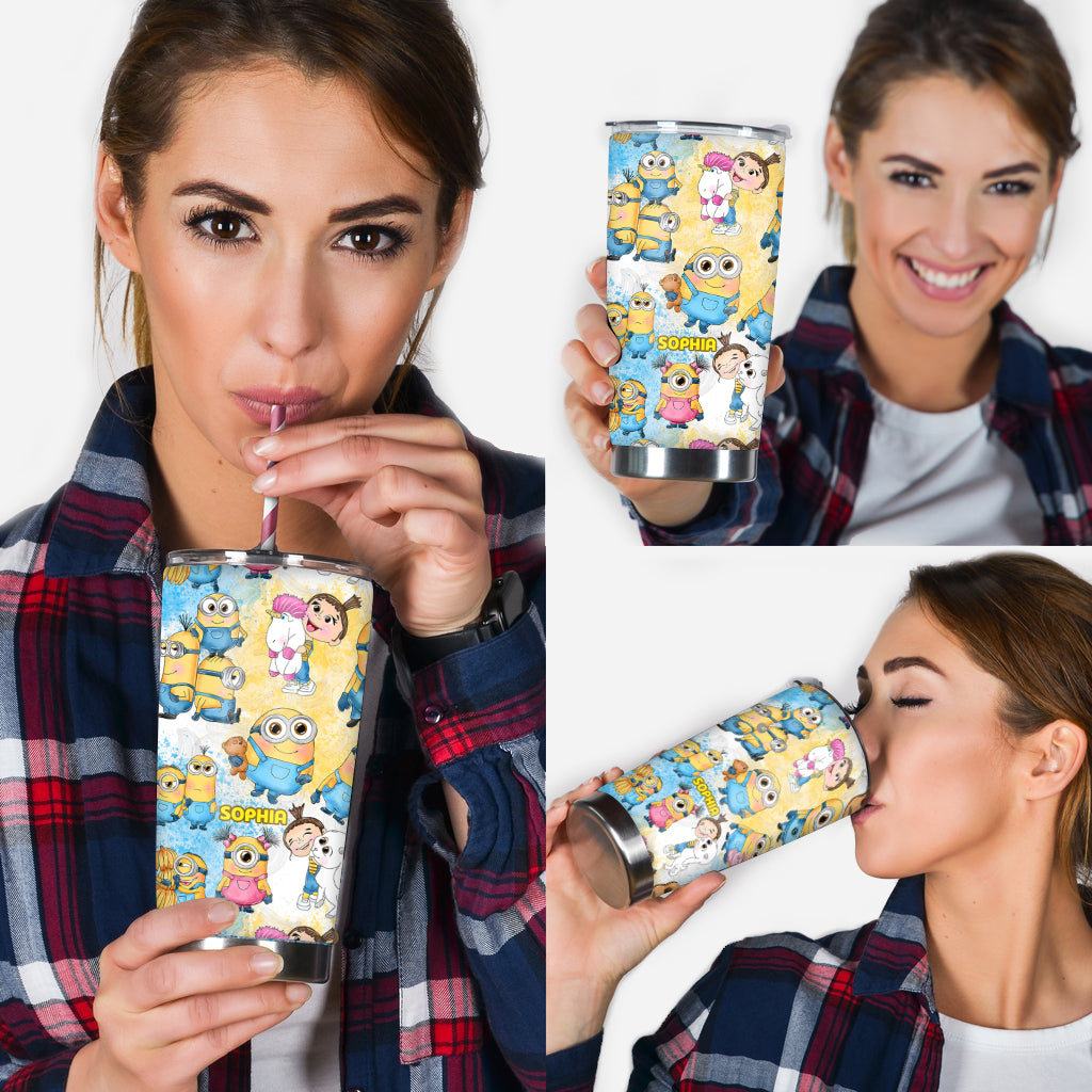 Happy Time Yellow Monster - Personalized Tumbler