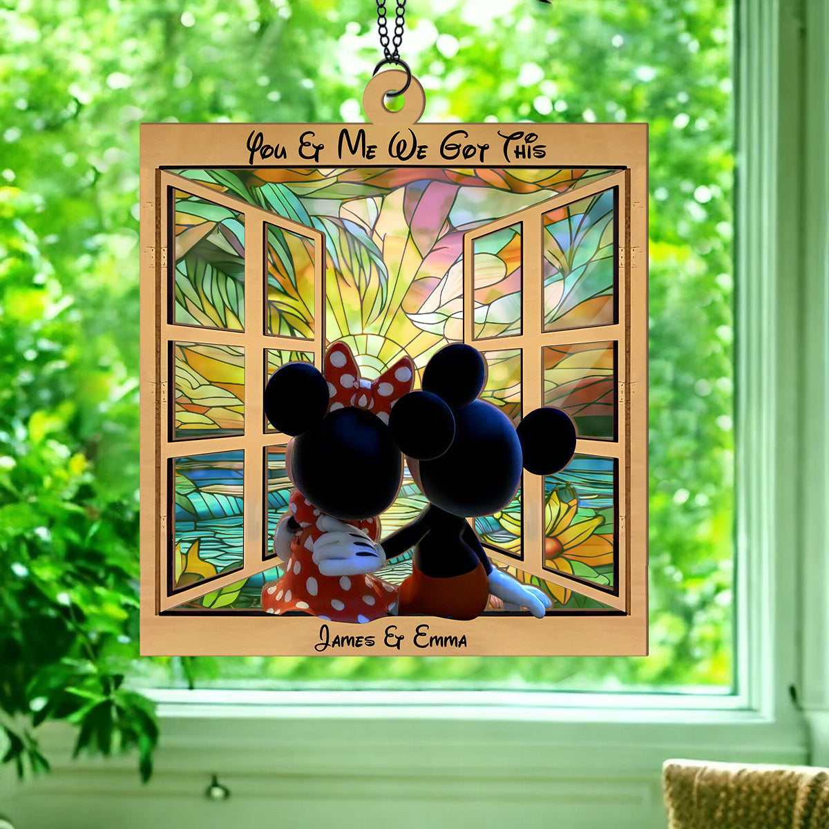 You & Me We Got This - Personalized Mouse 2 Layered Window Hanging Suncatcher