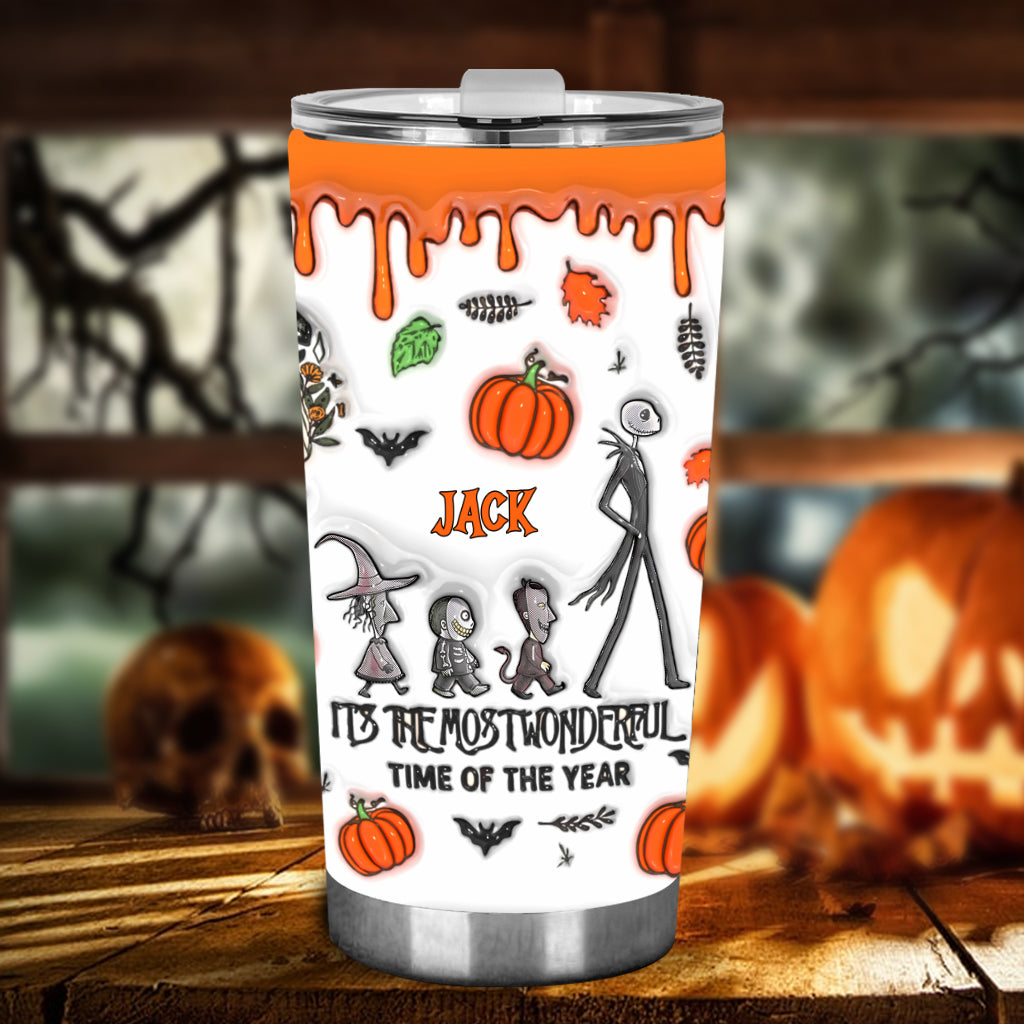 It's The Most Beautiful Time Autumn Skeleton - Personalized Nightmare Tumbler