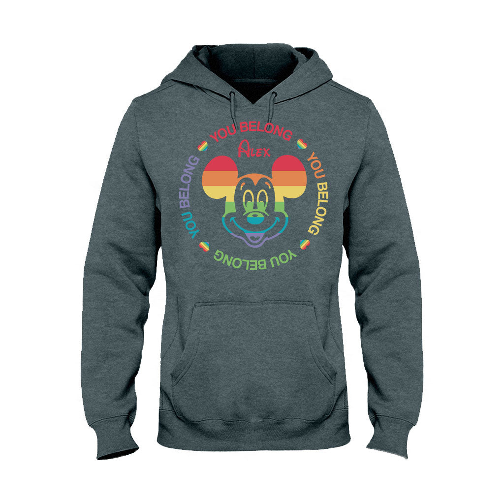 You Belong Mouse Ears Pride - Personalized LGBT Support T-shirt And Hoodie