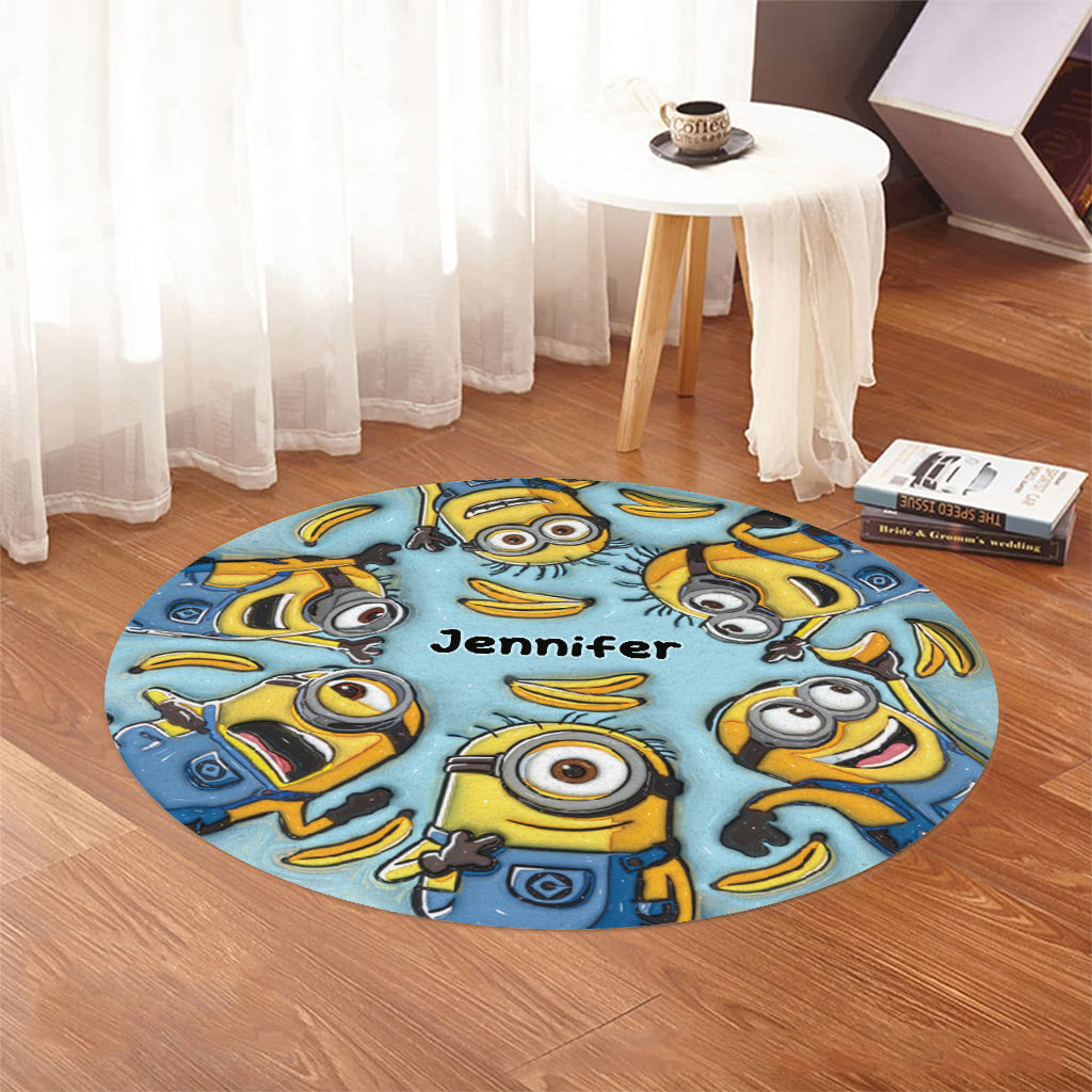 One In A Minion - Personalized Round Rug