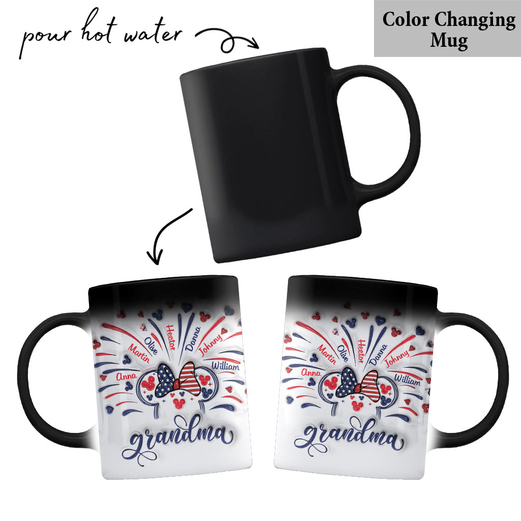 Firework America Mouse Flag - Personalized Mouse Mug