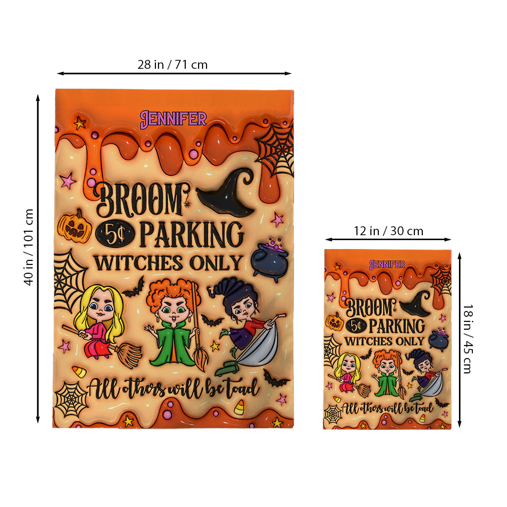 Broom Parking Witches Only - Personalized Three Witches Garden Flag