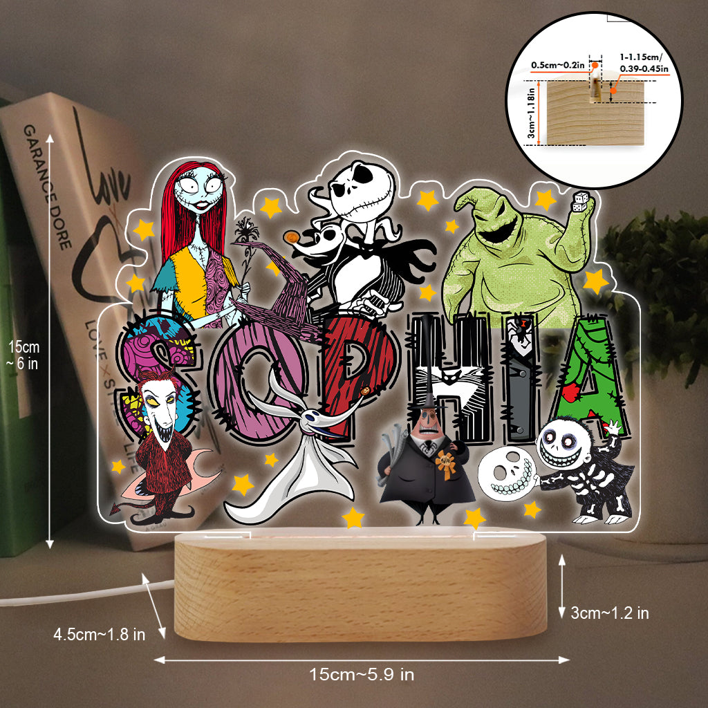 The Nightmare - Personalized Nightmare Shaped Plaque Light Base