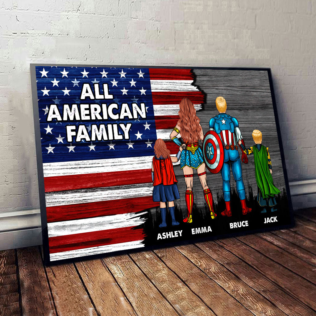 All American Family - Personalized Family Canvas And Poster