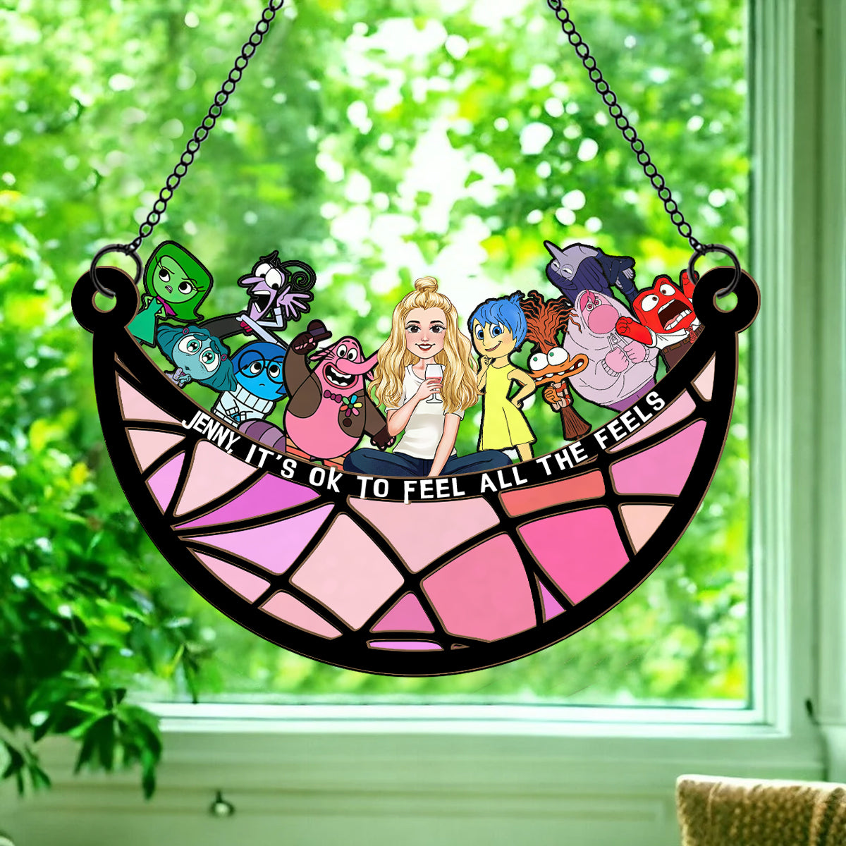 It's Ok To Feel All The Feels - Personalized 2 Layered Window Hanging Suncatcher