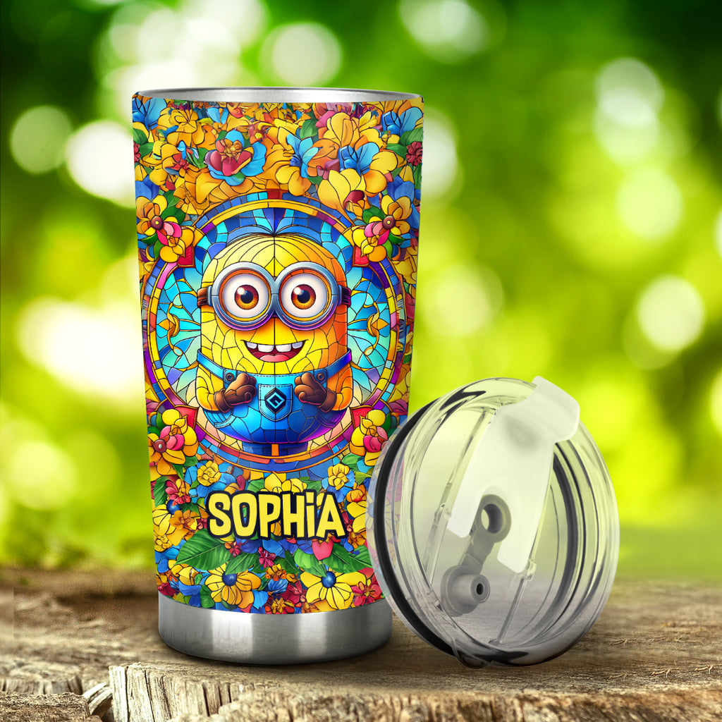 Happy Yellow Monster - Personalized Tumbler