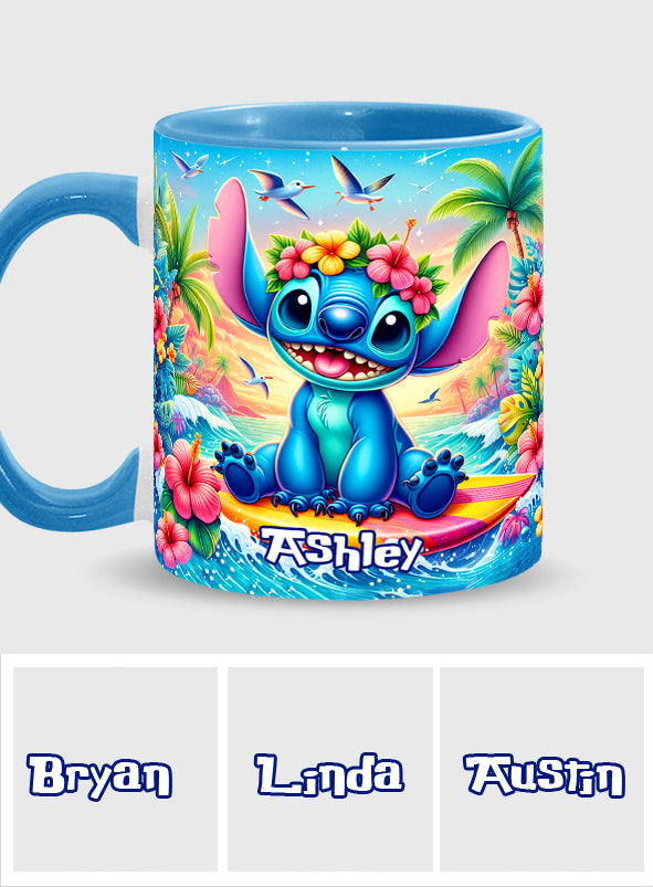 Blue Summer Hawaii - Personalized Ohana Accent Mug