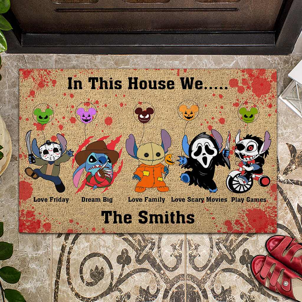 hlw A01 In This House - Personalized Ohana Doormat