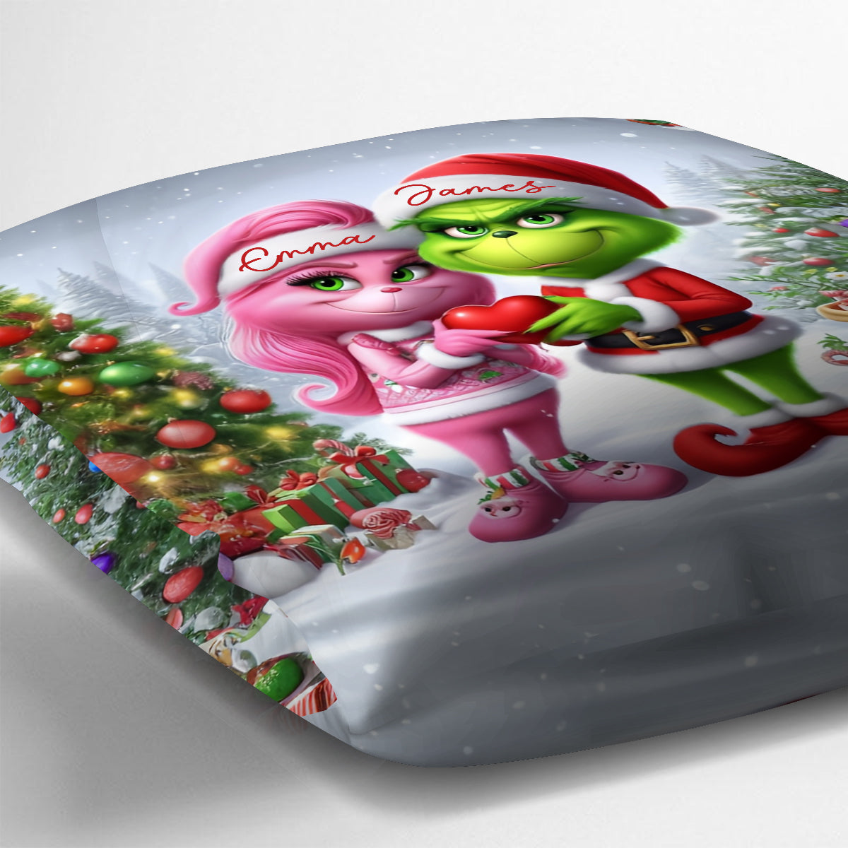 Merry Grinchmas - Personalized Stole Christmas Throw Pillow