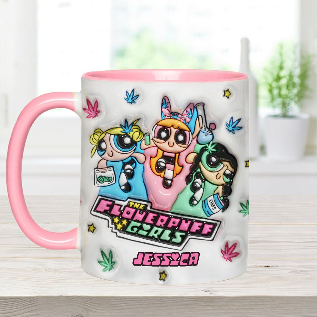 The Flower Puff Girl - Personalized Weed Accent Mug