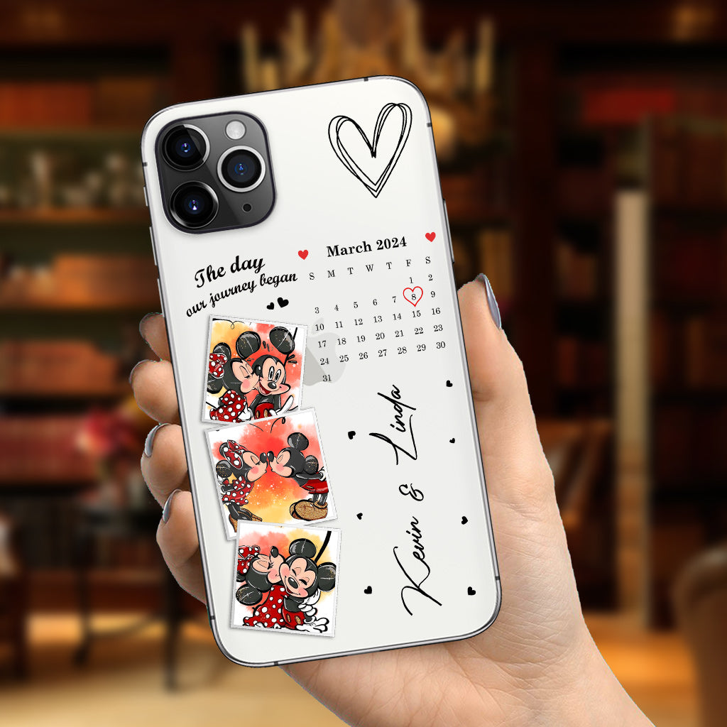 The Day Our Journey Began Mouse Ears Calendar Custom - Personalized Mouse Clear Phone Case