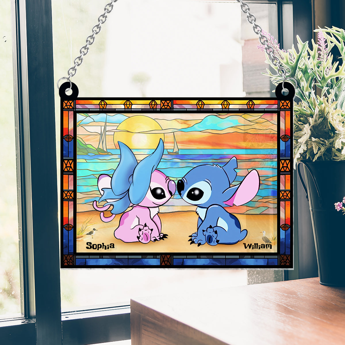 I am yours - Personalized Ohana Window Hanging Suncatcher Ornament