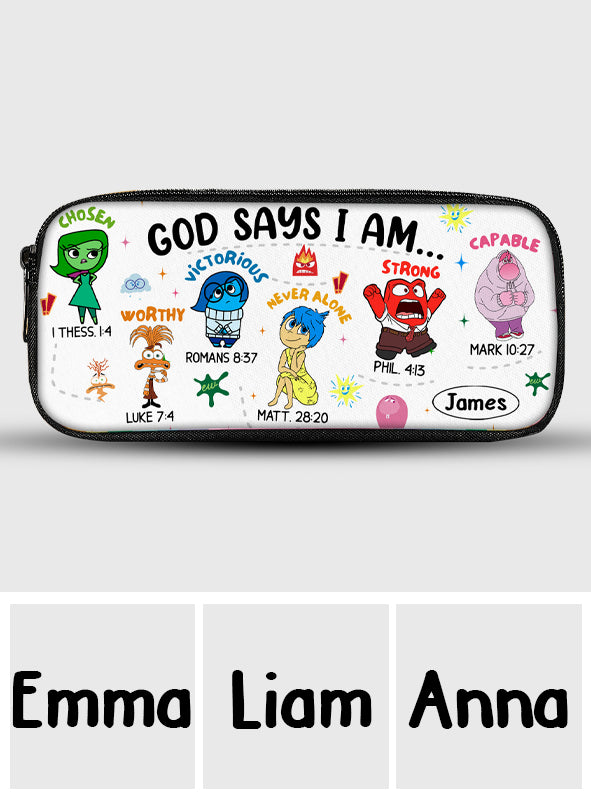 God Says I Am - Personalized Pencil Case