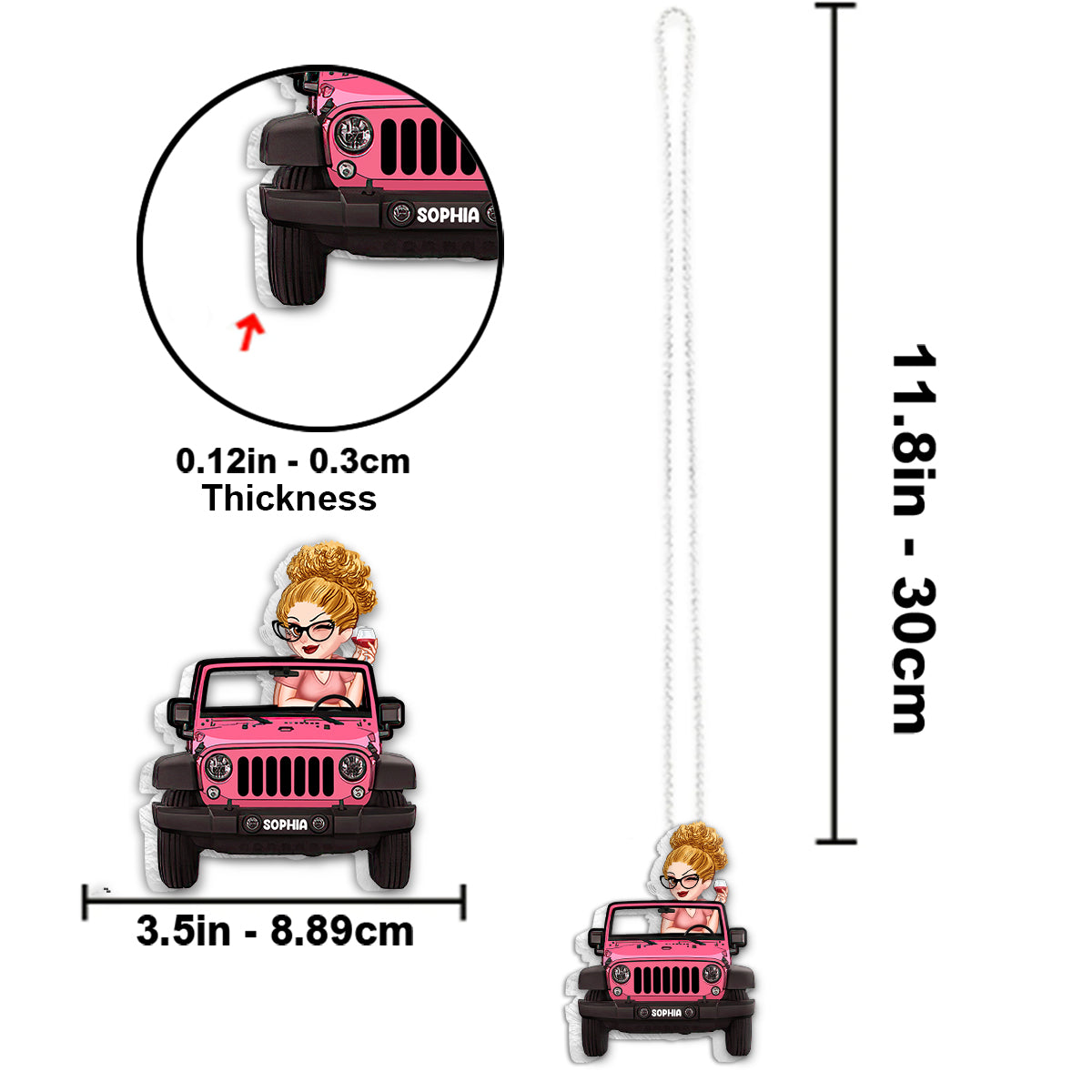 A Girl And Her Car - Personalized Car Custom Shaped Car Ornament
