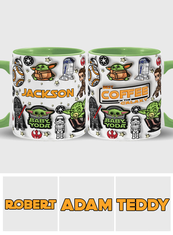 Best Coffee In The Galaxy - Personalized The Force Accent Mug