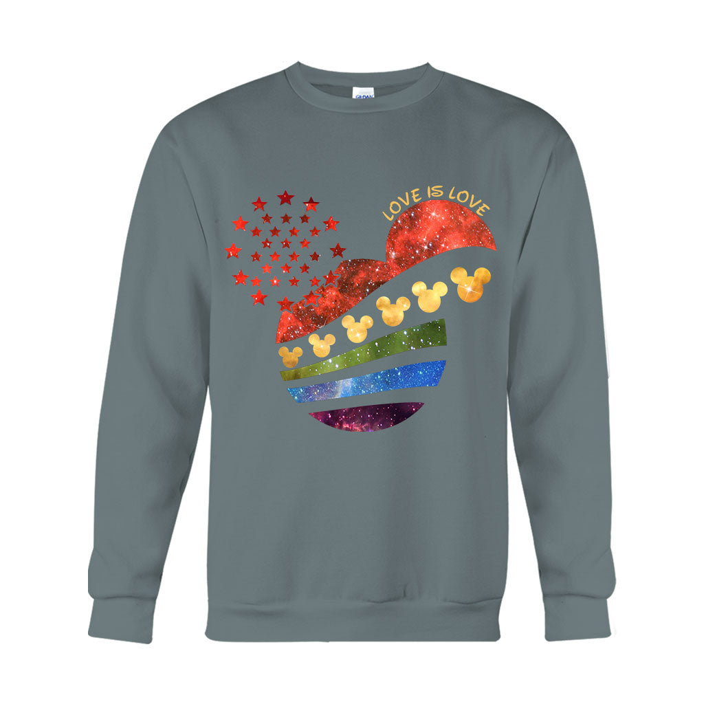 Mouse Head Galaxy Rainbow - LGBT Support T-shirt And Hoodie