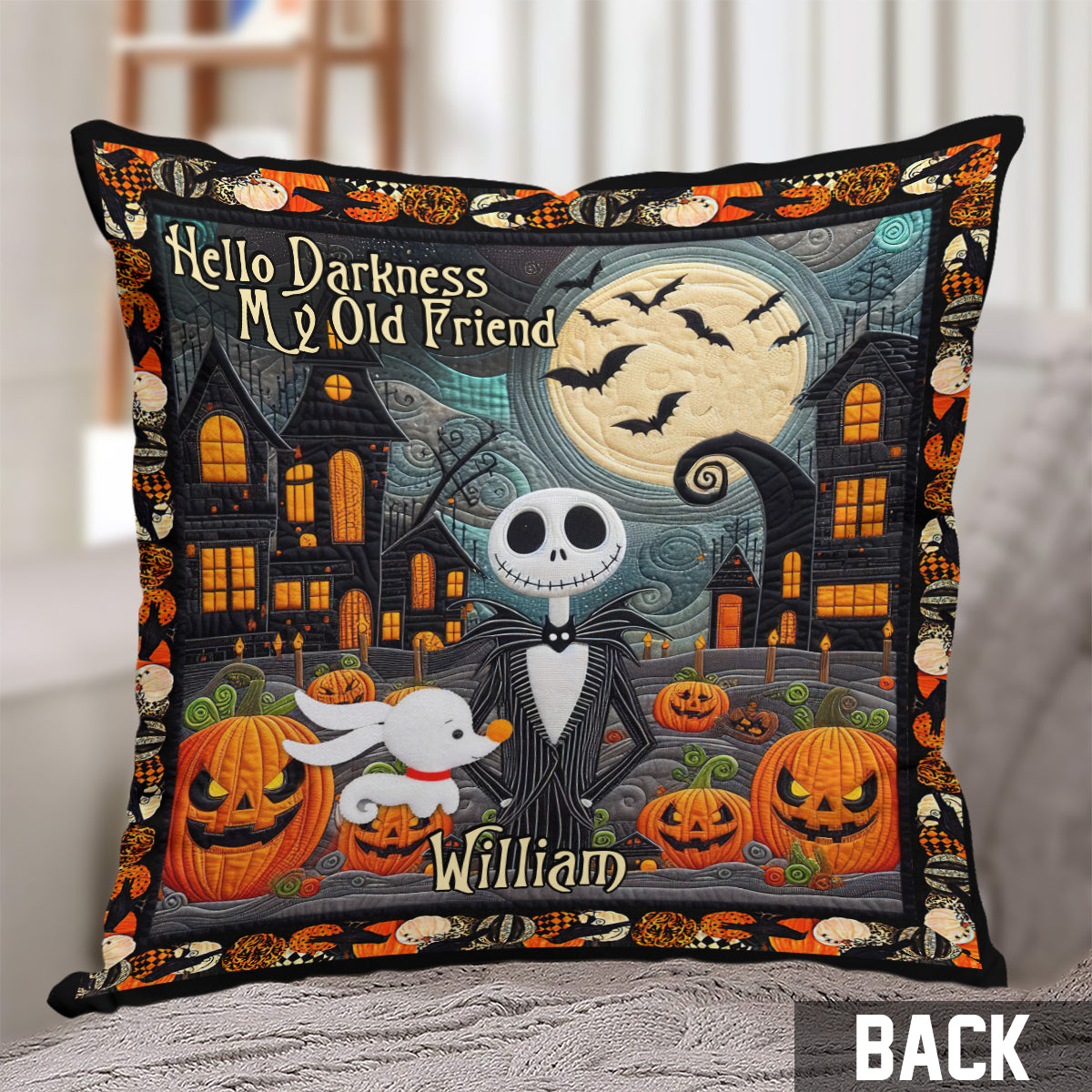 Hello Darkness My Old Friend - Personalized Nightmare Throw Pillow