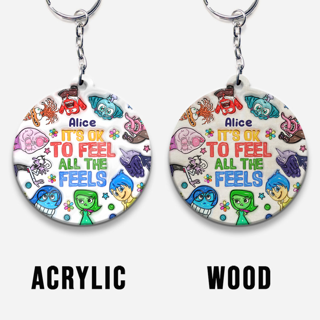 It's Ok To Feel All The Feels - Personalized Keychain