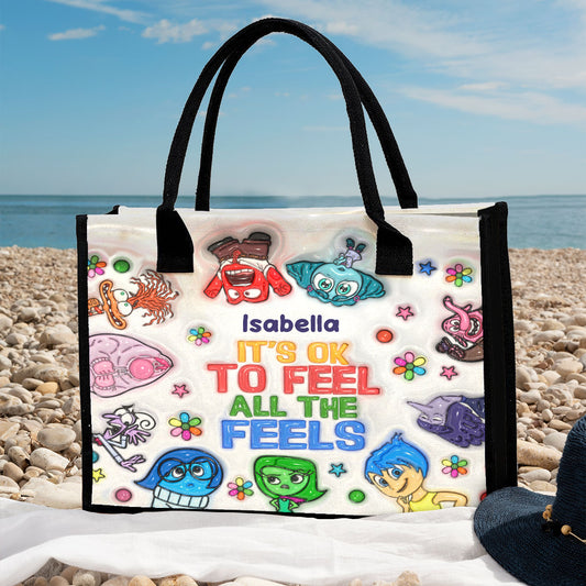 It's Ok To Feel All The Feels - Personalized Canvas Tote Bag