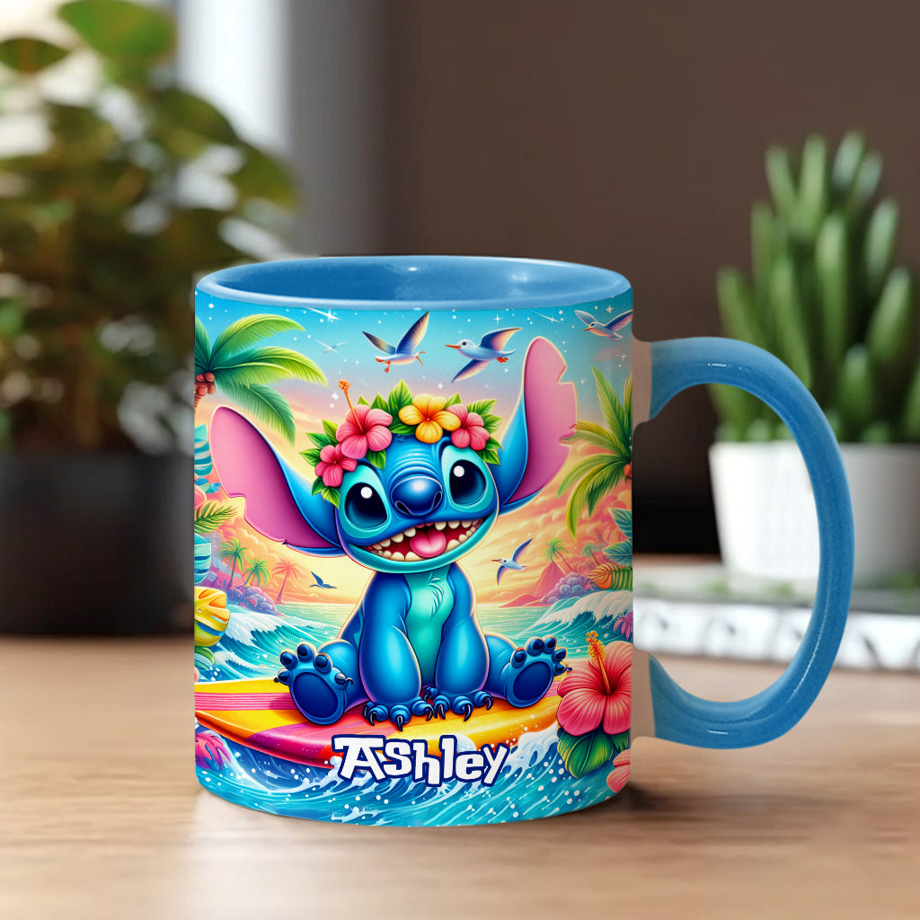 Blue Summer Hawaii - Personalized Ohana Accent Mug
