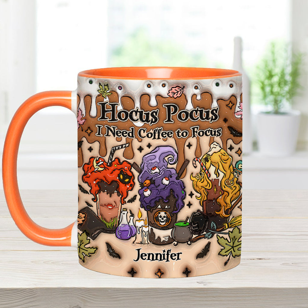 Autumn Leaves Pumpkin Spice Latte - Personalized Three Witches Accent Mug