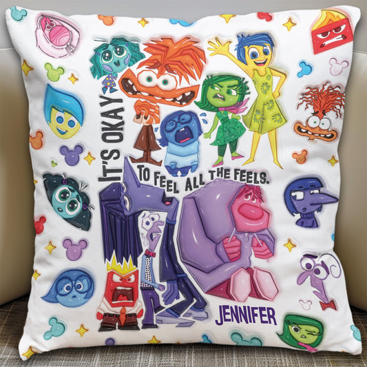 It's Okay To Feel All The Feels - Personalized Throw Pillow