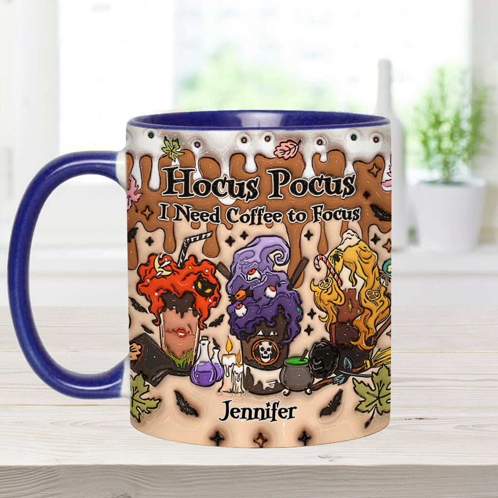Autumn Leaves Pumpkin Spice Latte - Personalized Three Witches Accent Mug