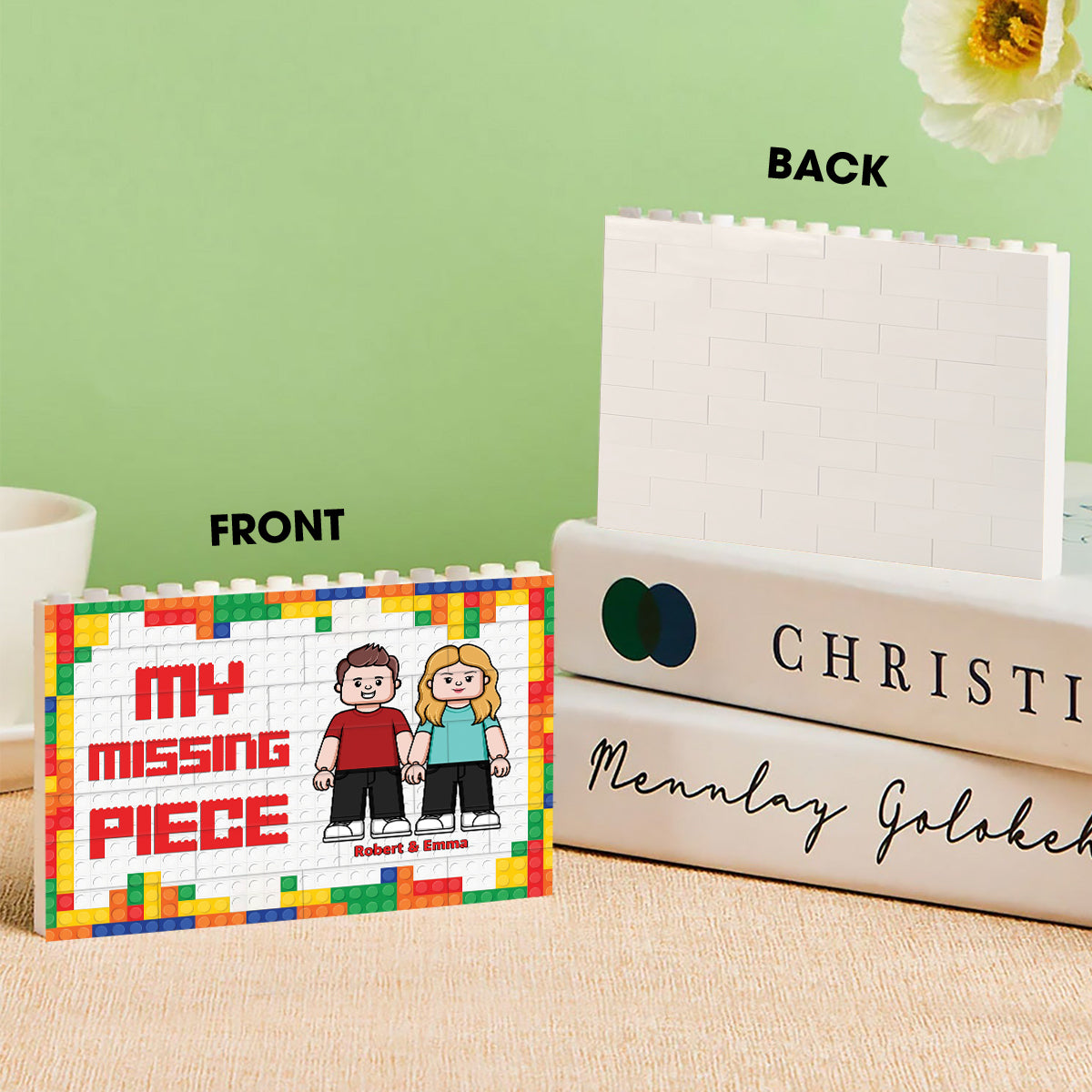 You Are My Missing Piece - Personalized Couple One-sided Horizontal Rectangle Building Brick Blocks
