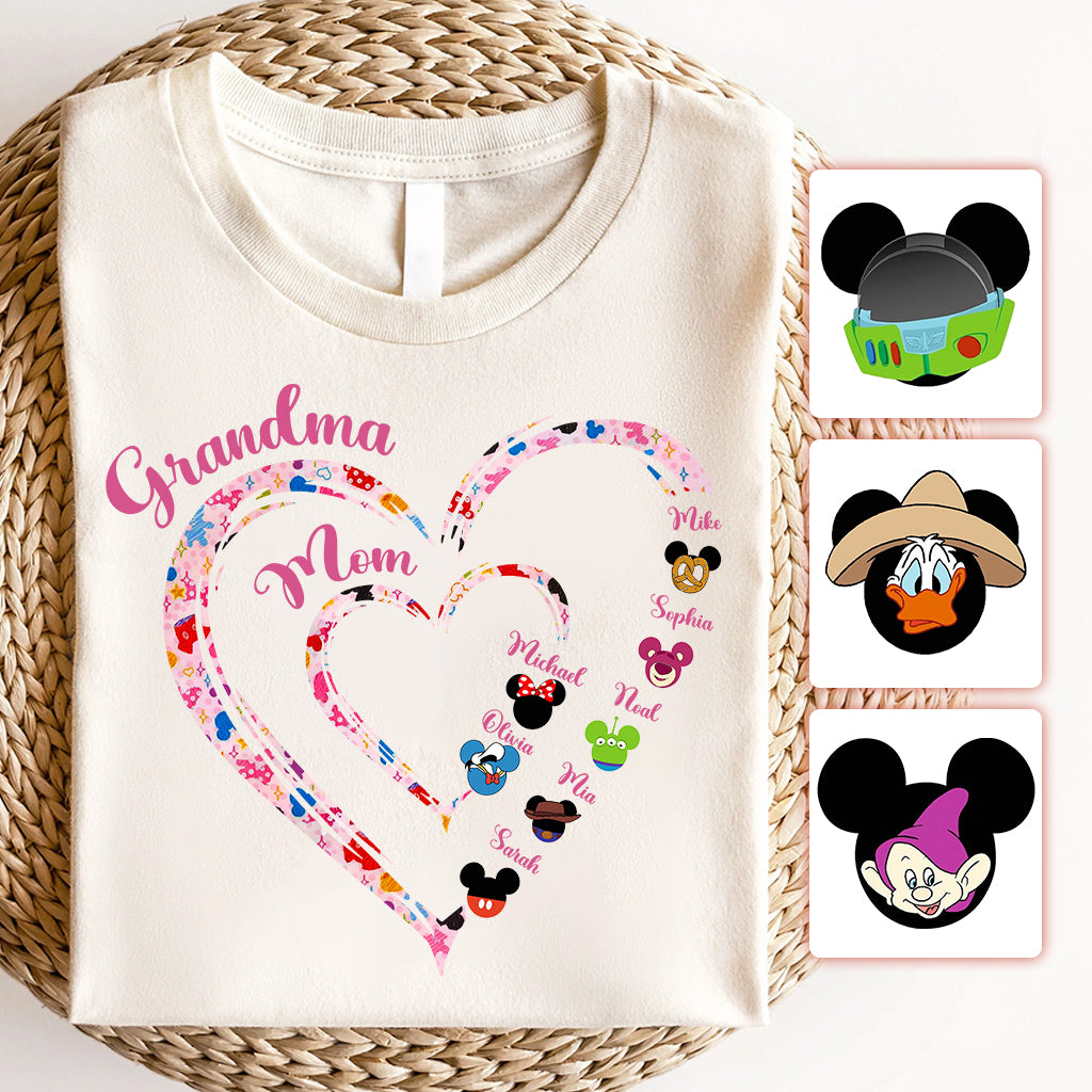 Happiest Grandma - Personalized Mouse T-shirt And Hoodie