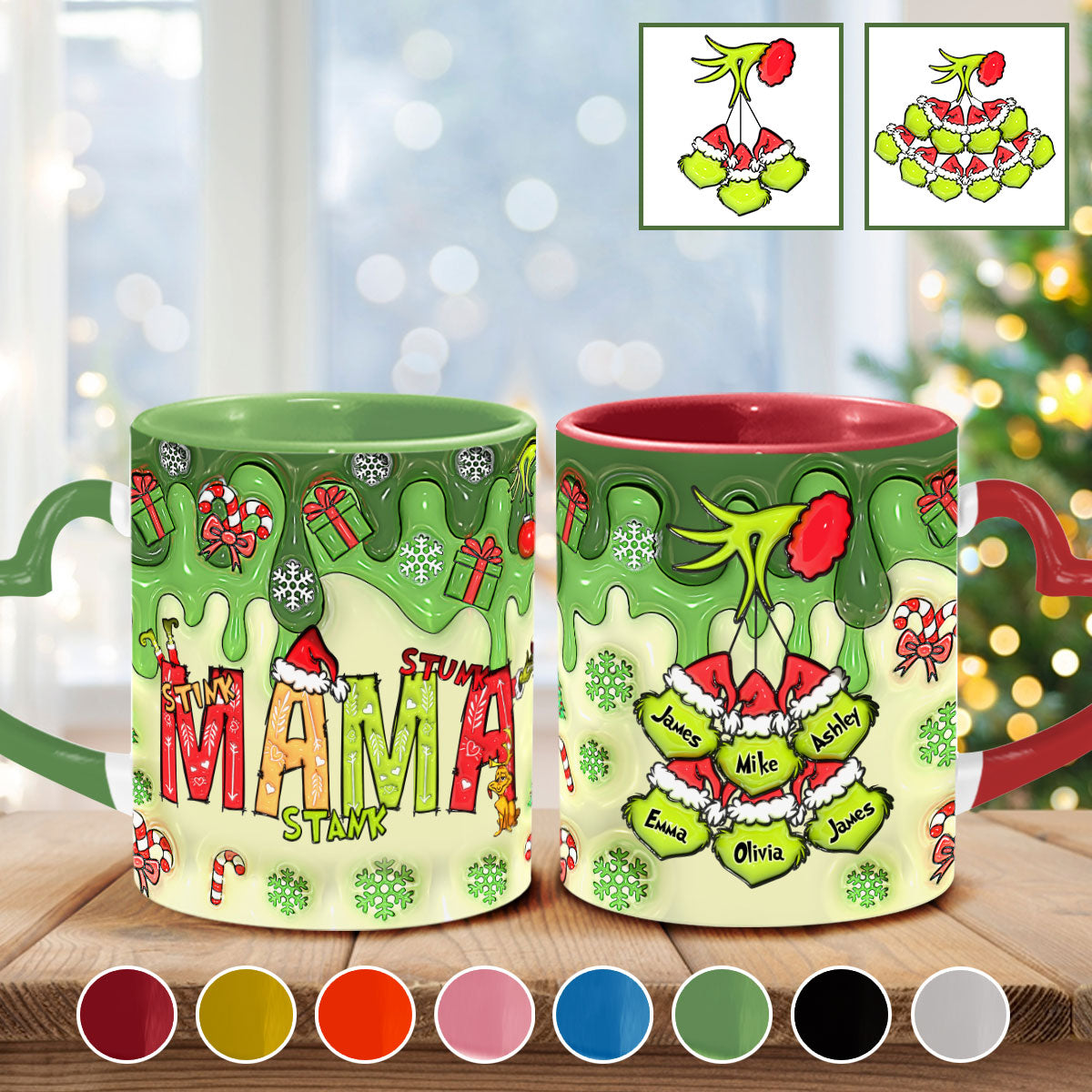 Stink Stank Stunk Mama Any Title - Personalized Mother Heart Handle Mug