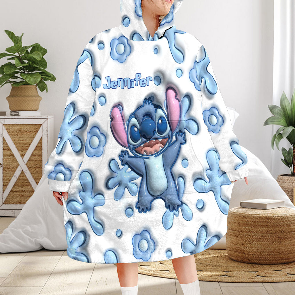 Blue Ohana - Personalized Ohana Blanket Hoodie