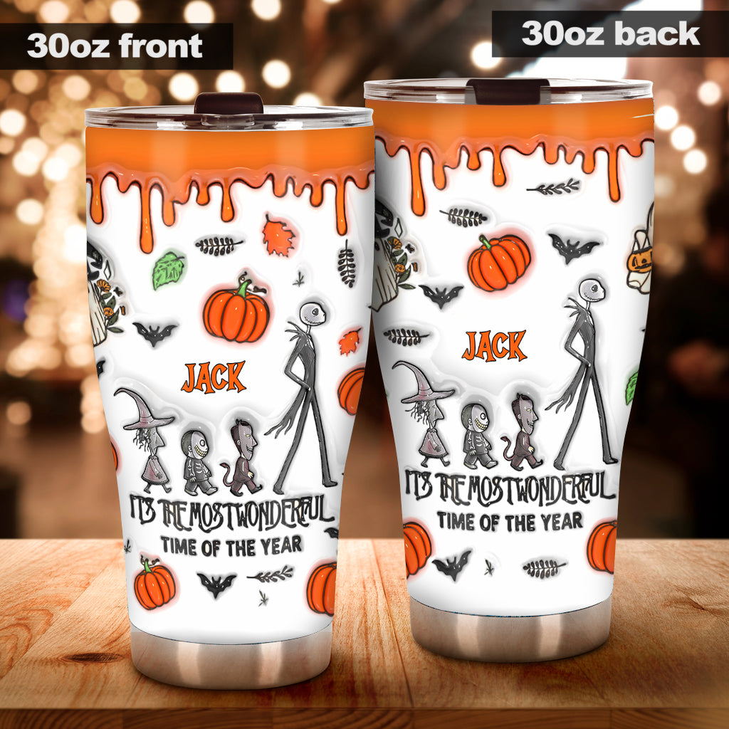 It's The Most Beautiful Time Autumn Skeleton - Personalized Nightmare Tumbler