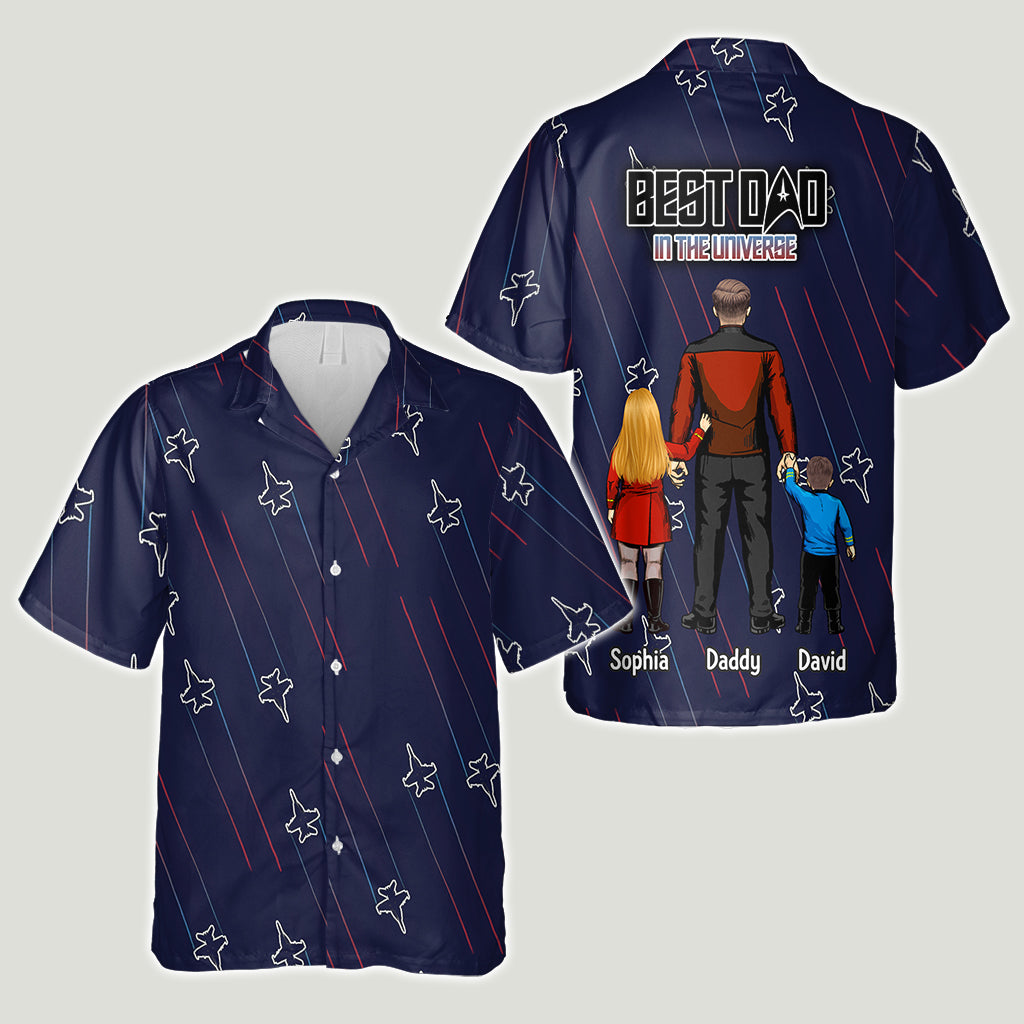 Best Dad In The Universe - Personalized Top Gun Hawaiian Shirt