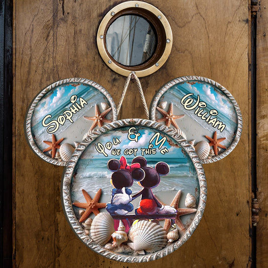 You & Me We Got This - Personalized Mouse Custom Shaped Wood Sign