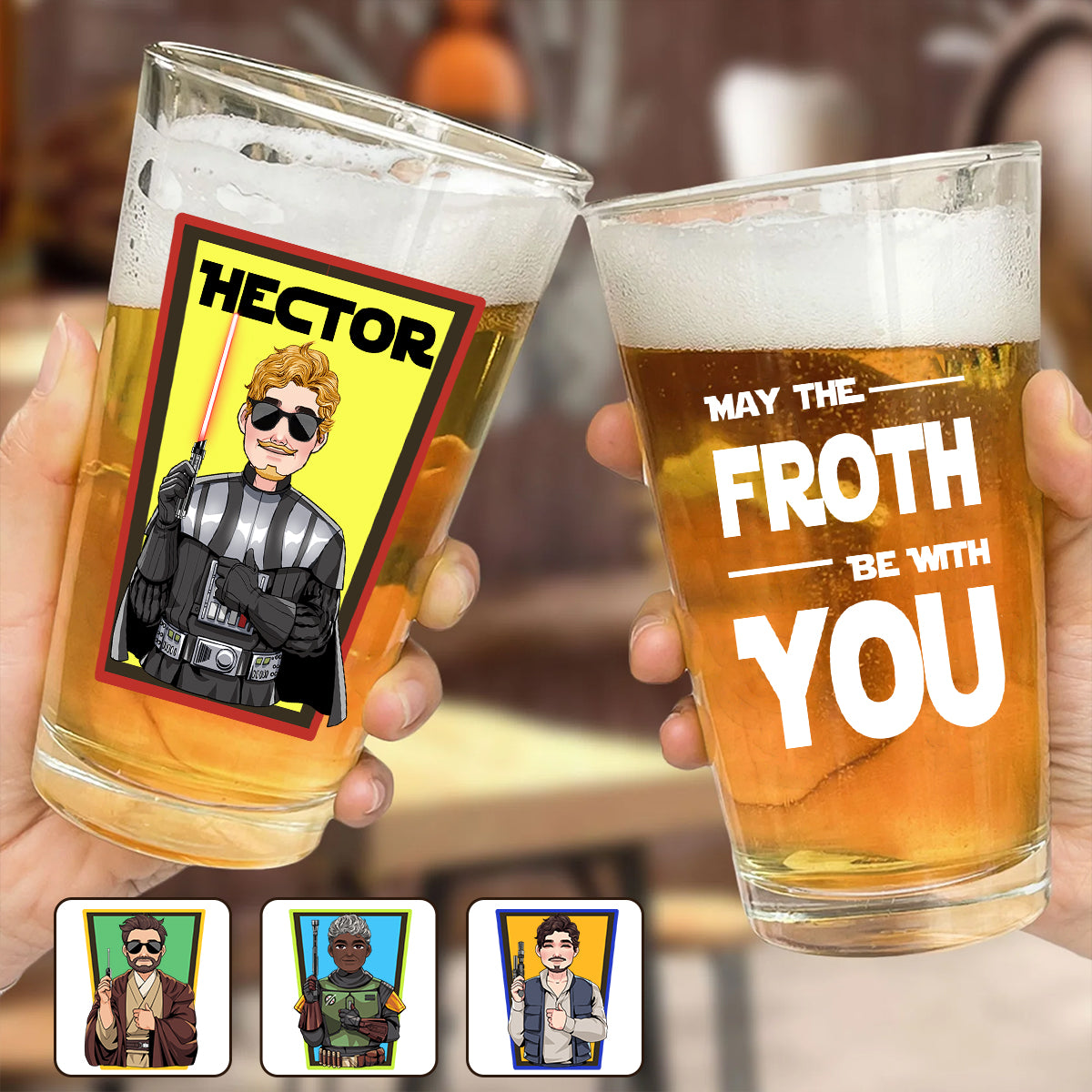 May The Froth Be With You - Personalized The Force Beer Glass