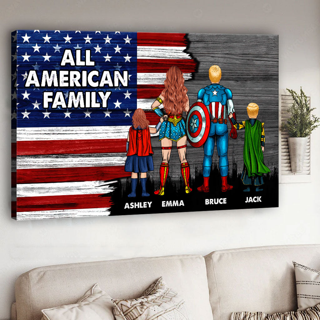 All American Family - Personalized Family Canvas And Poster