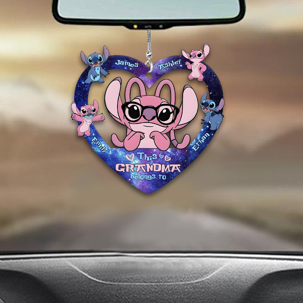 This Grandma Belongs To Custom Any Title - Personalized Ohana One-sided Car Ornament