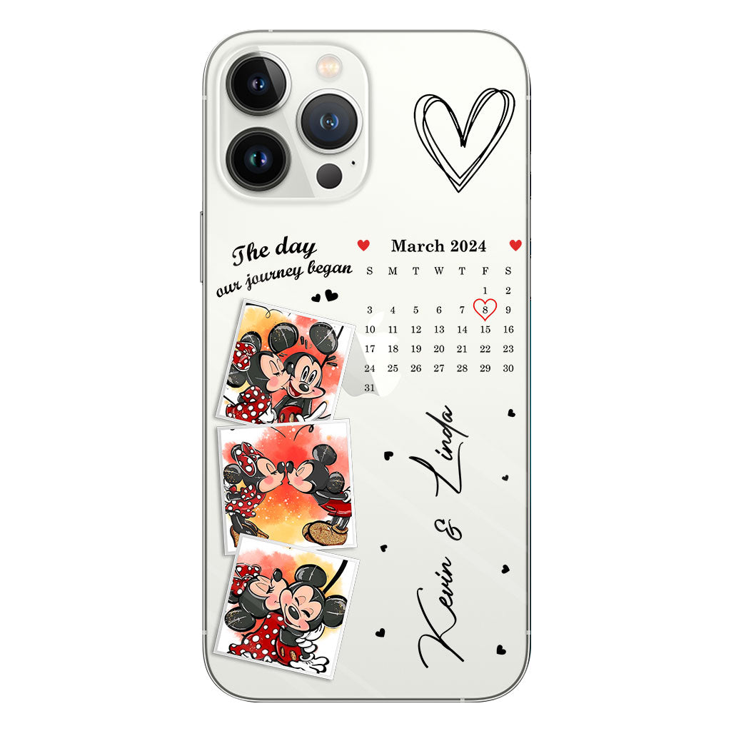The Day Our Journey Began Mouse Ears Calendar Custom - Personalized Mouse Clear Phone Case