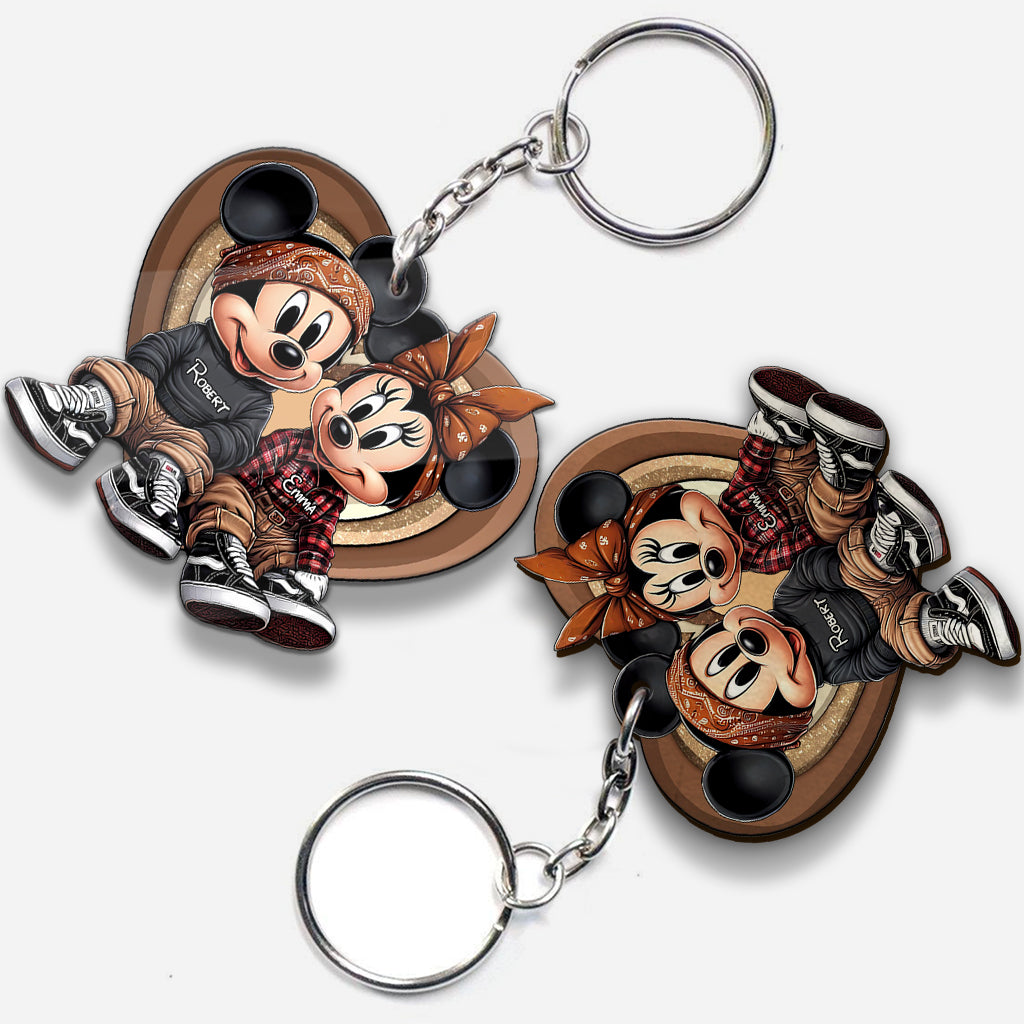 Chicano Couple Song QR Code - Personalized Mouse Keychain