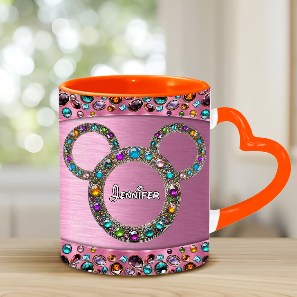 Magic Pink - Personalized Mouse Heart Handle Mug