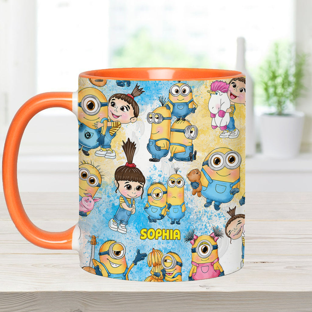 Happy Time Yellow Monster - Personalized Accent Mug
