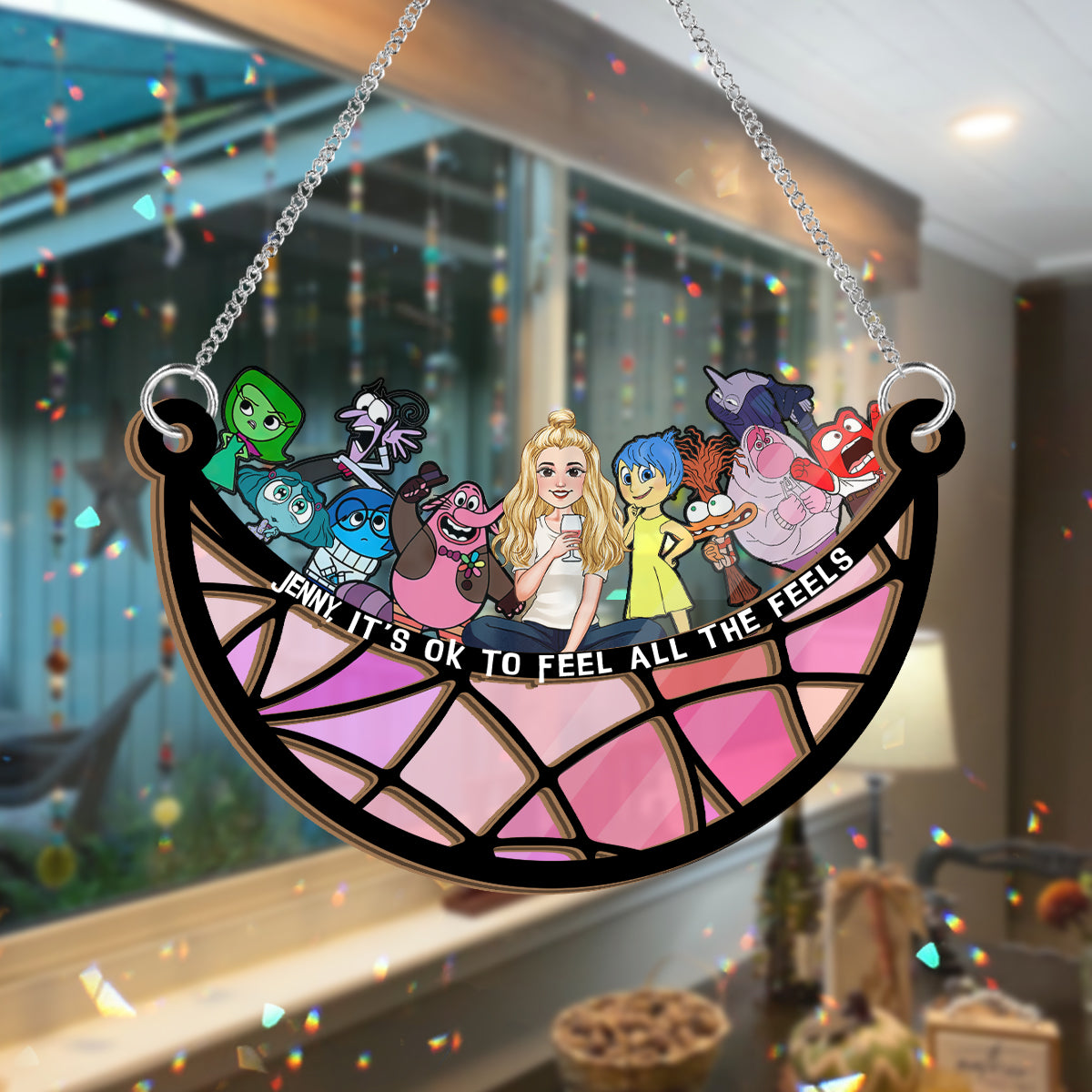 It's Ok To Feel All The Feels - Personalized 2 Layered Window Hanging Suncatcher