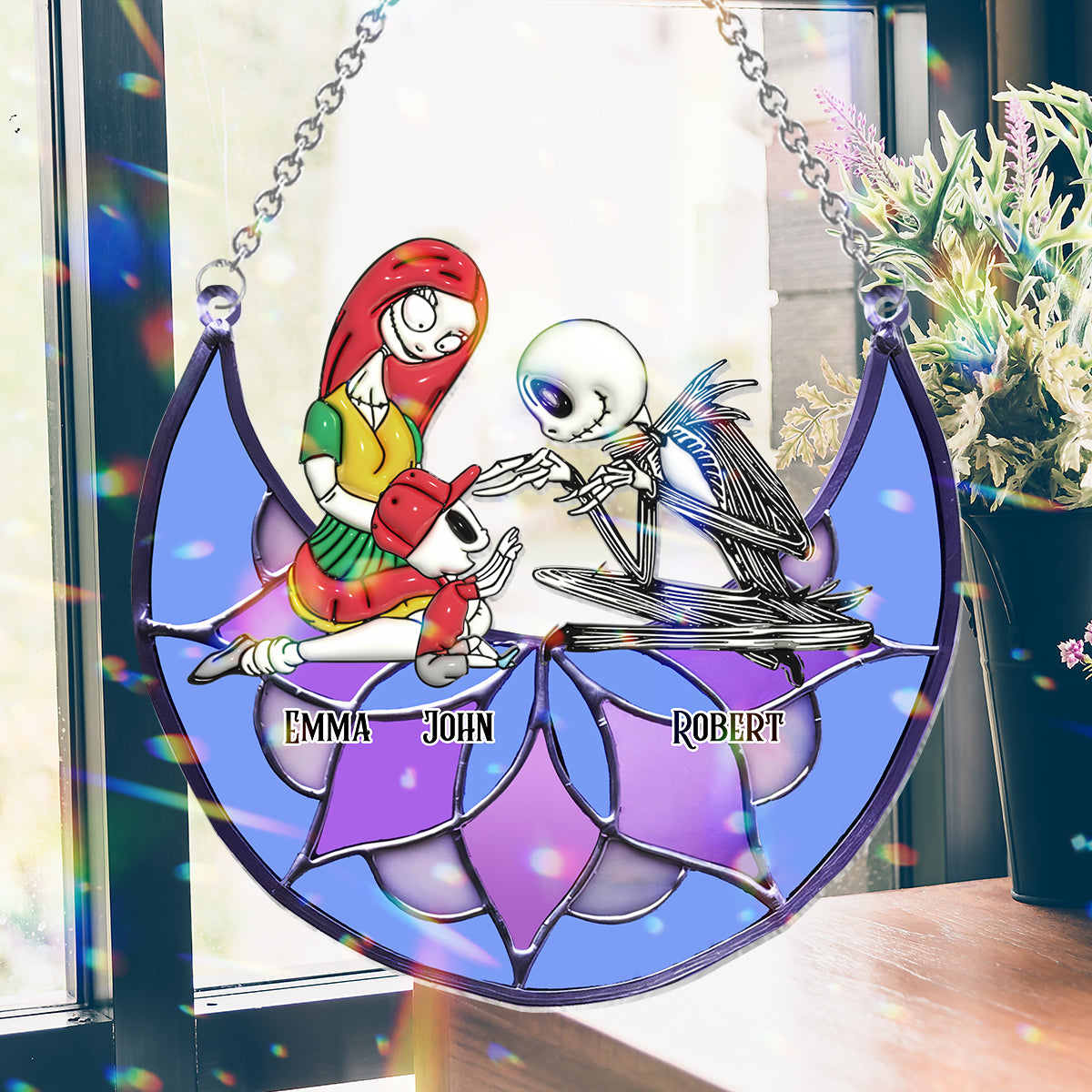 Nightmares On The Moon - Personalized Nightmare Window Hanging Suncatcher Ornament