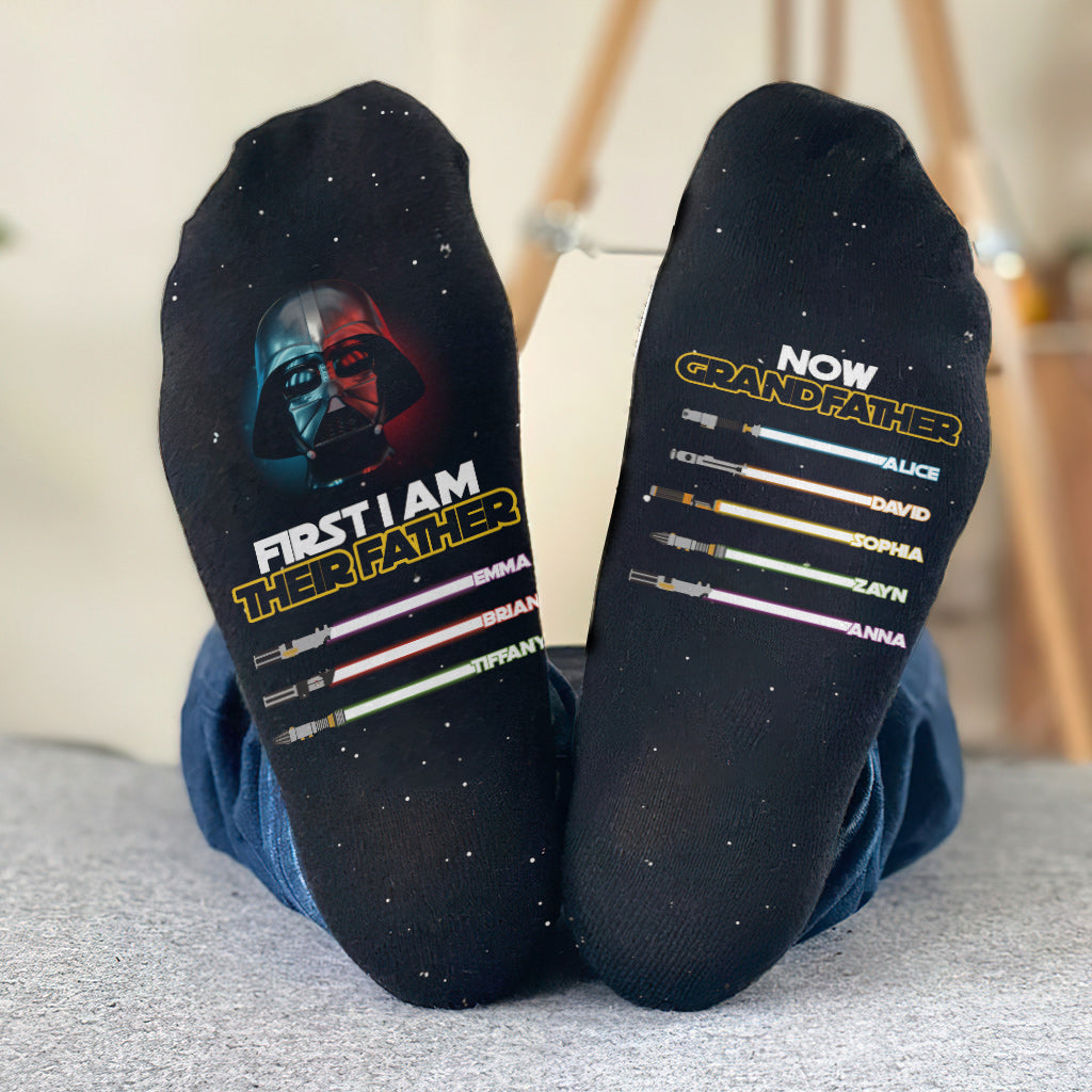 I Am Their Father Now Grandfather - Personalized The Force Socks