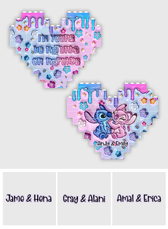 I'm Yours - Personalized Ohana Heart Building Brick Blocks Printed On Both Sides