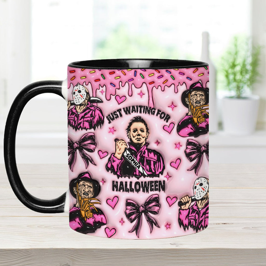 Just Waiting For The Halloween - Personalized Accent Mug