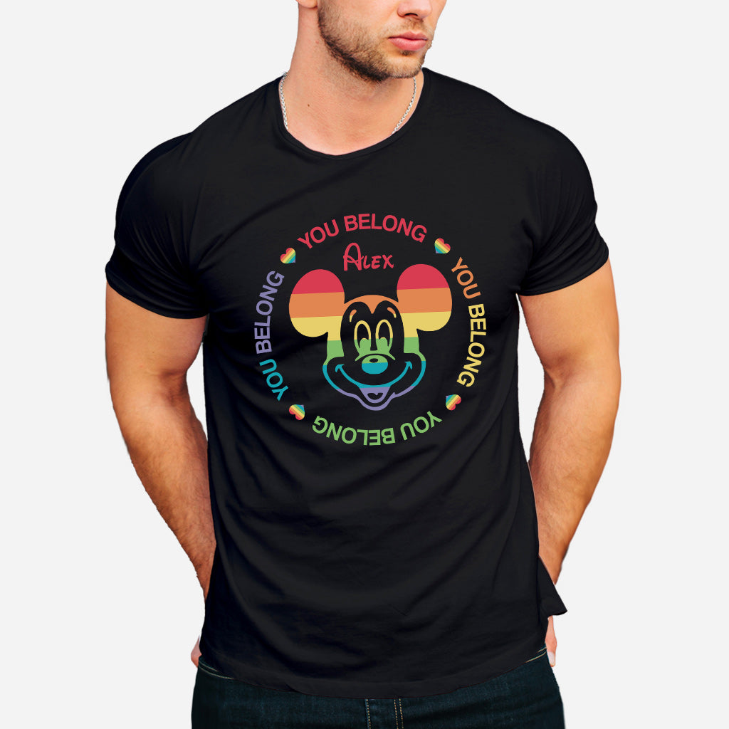 You Belong Mouse Ears Pride - Personalized LGBT Support T-shirt And Hoodie