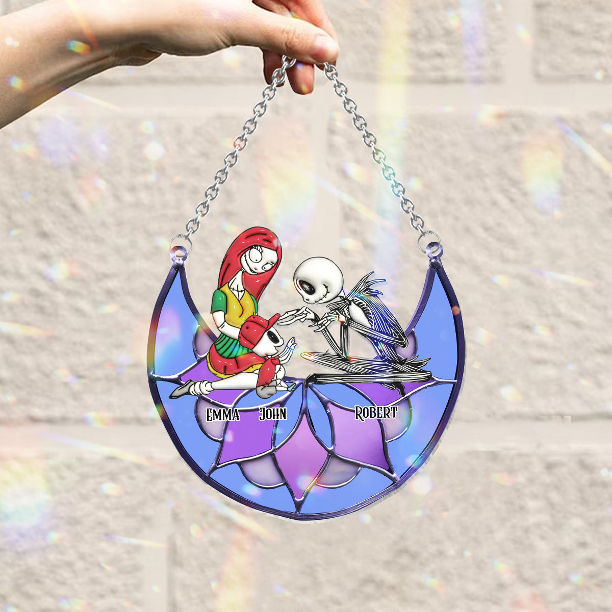 Nightmares On The Moon - Personalized Nightmare Window Hanging Suncatcher Ornament