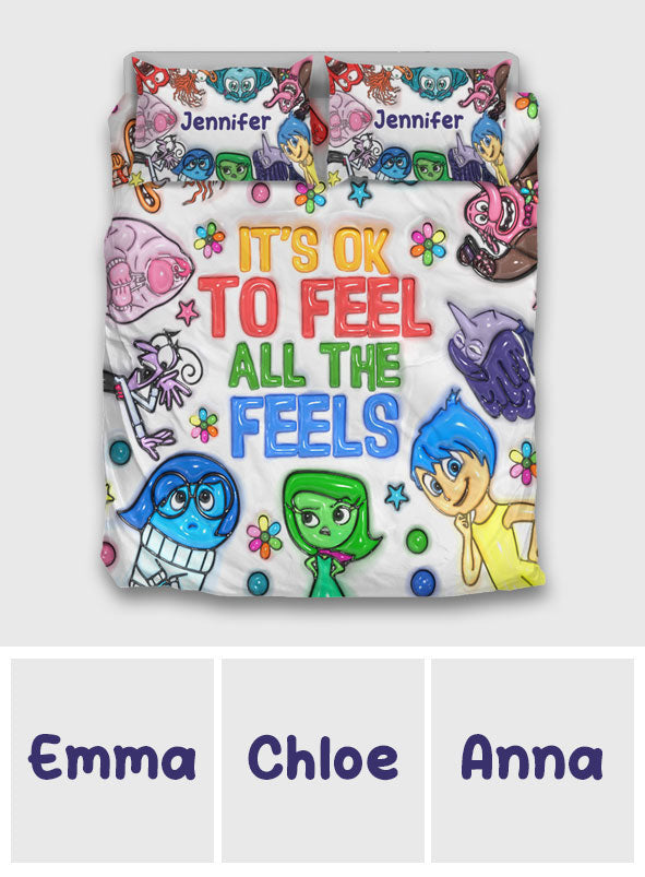 It's Ok To Feel All The Feels - Personalized Mouse Bedding Set
